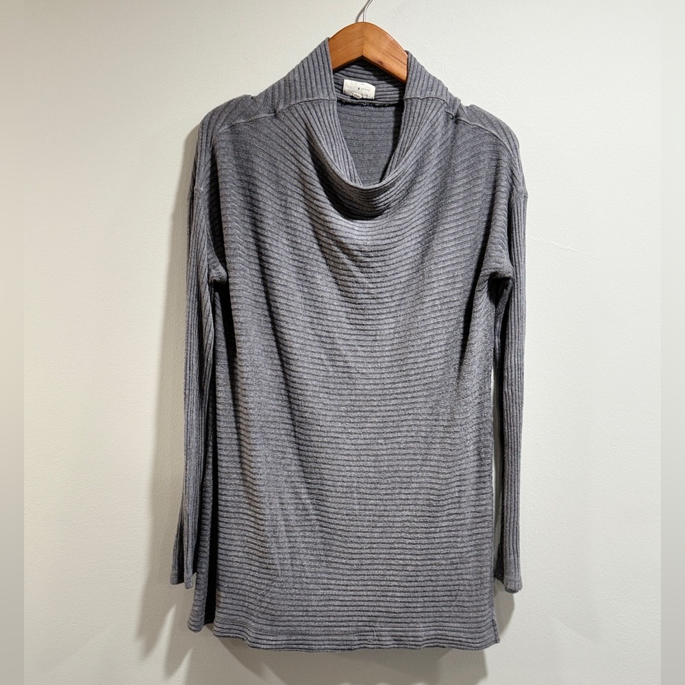 Lucky Brand Women's Gray‎ Cowl Neck Ribbed Sweater Size M